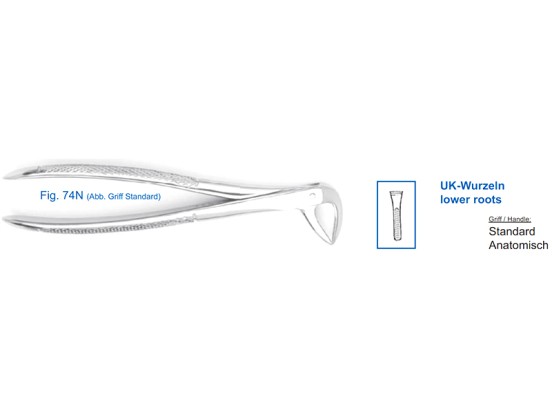 11-74N* Щипцы для удаления зубов нижние  корневые