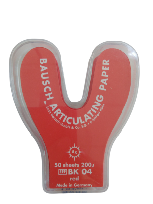 Артикуляционная бумага Bausch BK 04 - подкова, красная (200мкм, 50шт), Bausch / Германия